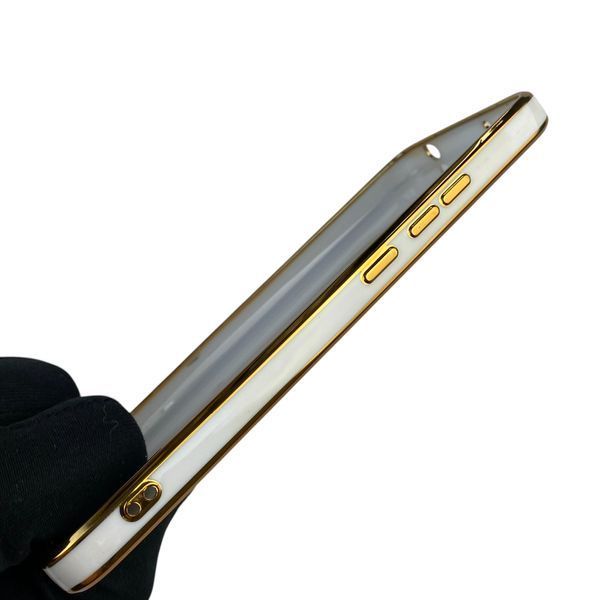 Чехол для Xiaomi Redmi 9A с кольцом MagSafe с золотой окантовкой на редми 9а белый gs1 0021698 фото