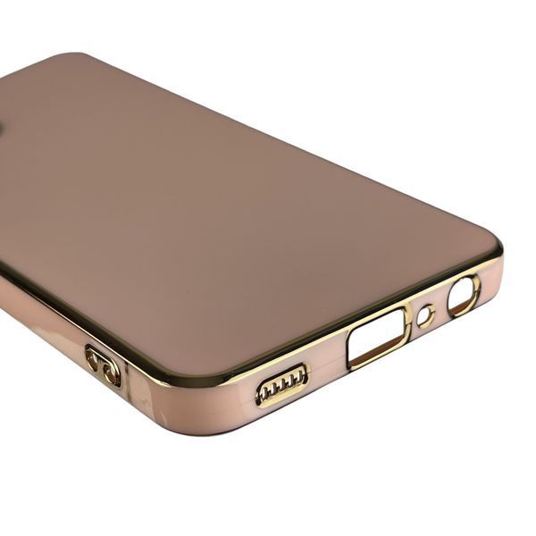 Чехол для Samsung Galaxy A22 4G (SM-A225F) с золотой окантовкой с защитой камеры на самсунг а22 пудровый 0008285 фото