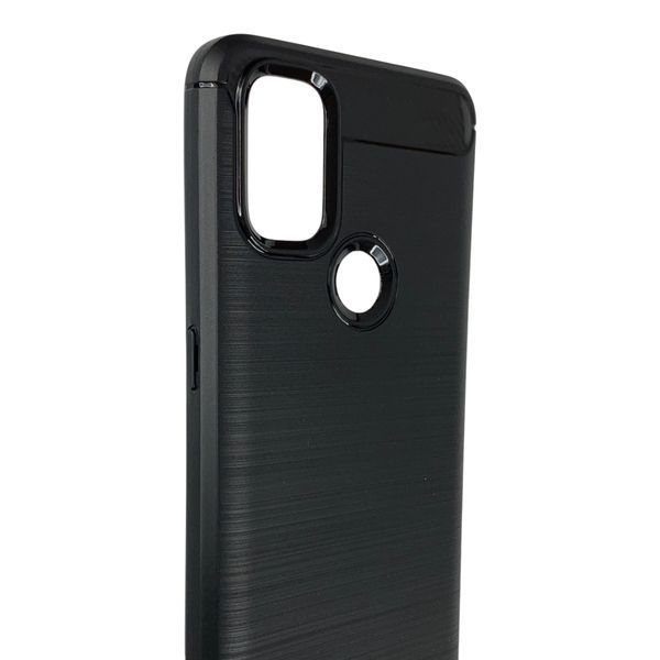Чехол для телефона OnePlus Nord N10 5G карбоновый противоударный с высокими бортами черный 0052010 фото