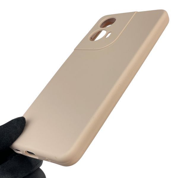 Чехол для Motorola E14 силиконовый с микрофиброй нескользящий на моторола е14 пудровый 0031691 фото
