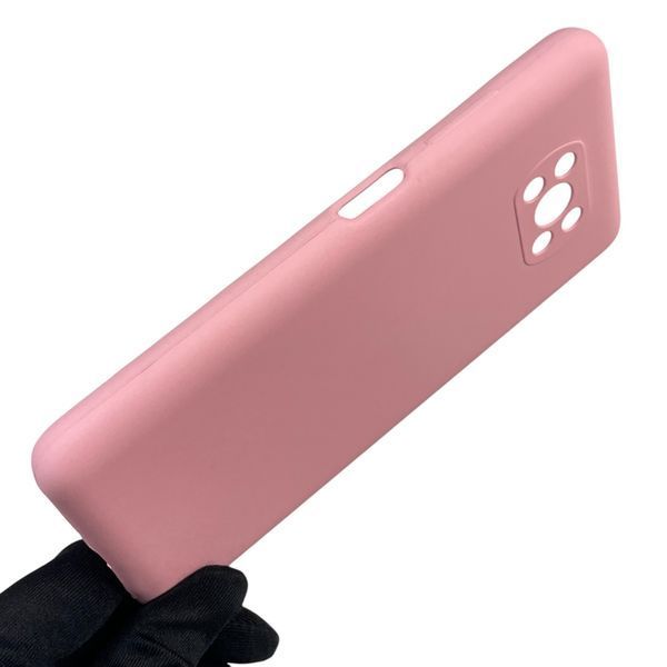 Чехол для Xiaomi Poco X3 NFC силиконовый с микрофиброй нескользящий на сяоми поко х3 нфс розовый 0032521 фото