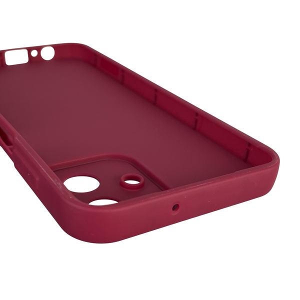 Чехол силиконовый оригинальный Soft Touch с 3D принтом милый мишка для Samsung Galaxy A07 4G (SM-A075F) бордовый (Полная защита камеры) 0043352 фото
