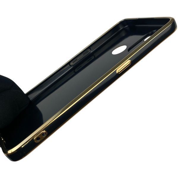 Чехол для OPPO A33 с кольцом-подставкой с золотой окантовкой на оппо а33 черный gs1 0020989 фото