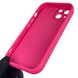 Чехол силиконовый оригинальный Soft Touch с 3D принтом милый мишка для Apple iPhone 13 малиновый (Полная защита камеры) 0043201 фото 4