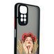 Чохол для телефона Xiaomi Redmi Note 11 4G с 3D принтом дівчина маки колоски із захистом камери чорний 0059271 фото 3