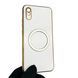 Чехол для Xiaomi Redmi 9A с кольцом MagSafe с золотой окантовкой на редми 9а белый gs1 0021698 фото 1