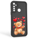 Чехол силиконовый оригинальный Soft Touch с 3D принтом милый мишка для Realme 6i черный (Полная защита камеры) 0043308 фото 1