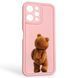 Чохол силіконовий оригінальний Soft Touch з 3D принтом кумедний тед ведмідик для Xiaomi Redmi 12 рожевий (Повний захист камери) 0048843 фото 1