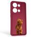 Чехол силиконовый Soft Touch с 3D принтом смешного теда мишки для Xiaomi Redmi Note 13 Pro 4G бордовый (Полная защита камеры) 0049261 фото 1