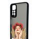 Чохол для телефона Xiaomi Redmi Note 11 4G с 3D принтом дівчина маки колоски із захистом камери чорний 0059271 фото 4
