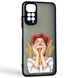 Чохол для телефона Xiaomi Redmi Note 11 4G с 3D принтом дівчина маки колоски із захистом камери чорний 0059271 фото 1