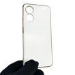 Чехол для OPPO A17 с защитой камеры с золотой окантовкой на оппо а17 белый gs1 0019552 фото