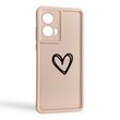 Чохол силіконовий Soft Touch з 3D принтом Серце для Realme 8 Pro рожевий (Повний захист камери)