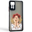 Чехол для телефона Xiaomi Redmi Note 11 Pro 4G с 3D принтом девушка маки колоски с высокими бортами черный 0059272 фото