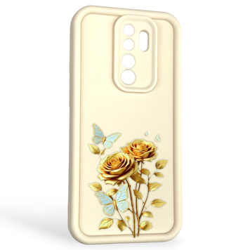 Чехол силиконовый Soft Touch с 3D принтом женским для Xiaomi Redmi Note 8 Pro молочный (Полная защита камеры) 0043145 фото