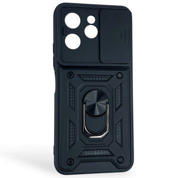 Чехол противоударный для Tecno Spark 40 (KM5n) с магнитной пластиной со шторкой на камере черный 0051698 фото