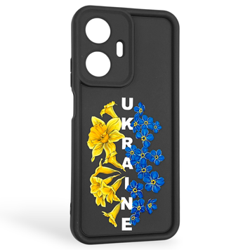 Чехол силиконовый Soft Touch с 3D принтом для Realme C55 черный (Полная защита камеры) 0041851 фото