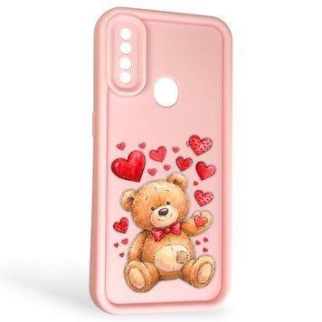 Чехол силиконовый Soft Touch с 3D принтом милый мишка для Oppo A31 розовый (Полная защита камеры) 0044752 фото