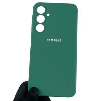 Чехол для Samsung Galaxy A55 5G (SM-A556B) люкс качества с логотипом на самсунг а55 тёмно-зелёный 0008464 фото
