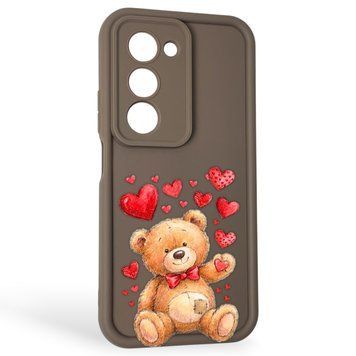 Чохол силіконовий Soft Touch з 3D принтом милий ведмедик для Xiaomi Redmi 15 5G Global коричневий (Повний захист камери) 0044847 фото