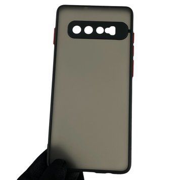Чохол для Samsung Galaxy S10 Plus матовий з високими бортами з захистом камери на самсунг с10 плюс чорний 0012155 фото