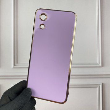 Чехол для Samsung Galaxy A03 Core SM-A032F с золотой окантовкой с защитой камеры на самсунг а03 кор сиреневый 0000004 фото