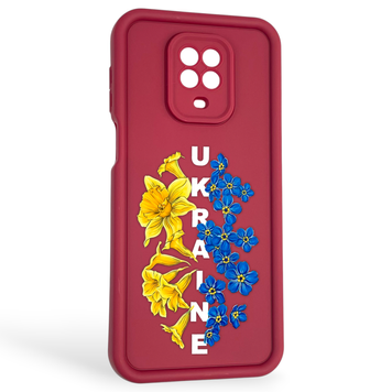 Чехол силиконовый Soft Touch с 3D принтом для Xiaomi Redmi Note 9s бордовый (Полная защита камеры) 0042419 фото