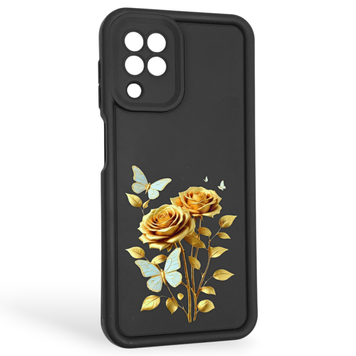 Чехол силиконовый Soft Touch с 3D принтом женским для Samsung Galaxy A22 4G (SM-A225F) черный (Полная защита камеры) 0042695 фото