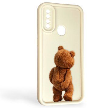 Чехол силиконовый Soft Touch с 3D принтом смешного теда мишки для Oppo A31 молочный (Полная защита камеры) 0049147 фото
