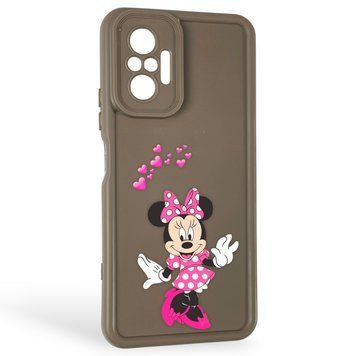 Чехол силиконовый оригинальный Soft Touch с 3D принтом волшебной минни маус для Xiaomi Redmi Note 10 Pro коричневый (Полная защита камеры) 0050080 фото