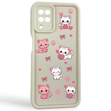 Чохол силіконовий Soft Touch з 3D принтом милі кошенята з лапками для Samsung Galaxy M12 (SM-M127F) Молочний (Повний захист камери) 0059601 фото