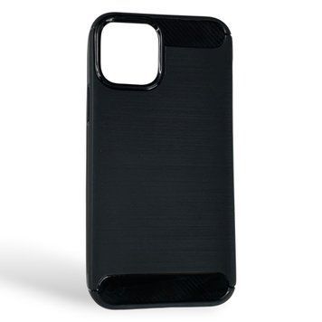 Чохол для телефона Apple iPhone 12 карбоновий протиударний з високими бортами чорний 0051727 фото