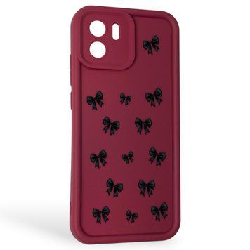 Чехол силиконовый Soft Touch с 3D принтом для Xiaomi Redmi A1 бордовый (Полная защита камеры) 0044498 фото