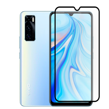 Защитное стекло для телефона Vivo V20 SE противоударное полноэкранное на виво в20 се черное 0038791 фото