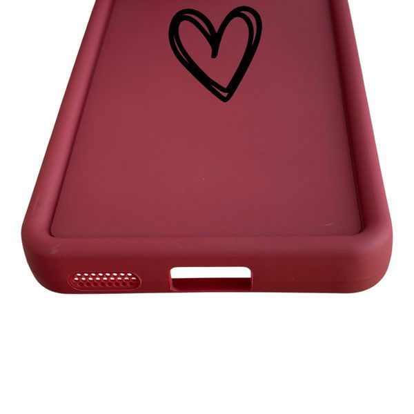 Чехол силиконовый Soft Touch с 3D принтом Сердце для Motorola G15 бордовый (Полная защита камеры) 0064768 фото