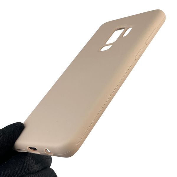 Чехол для Samsung Galaxy S9 Plus силиконовый с микрофиброй нескользящий на самсунг с9 плюс пудровый 0032232 фото