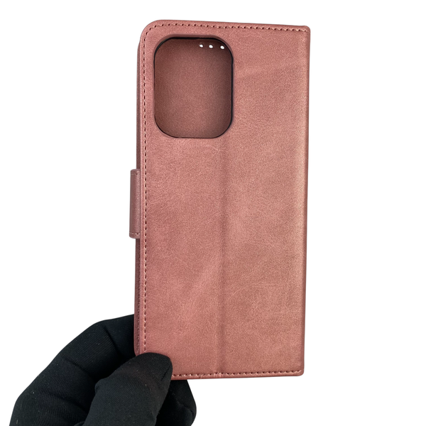 Чехол-книжка для телефона Xiaomi POCO C65 кожанная с магнитной застежкой на сяоми поко с65 розовая 0025586 фото