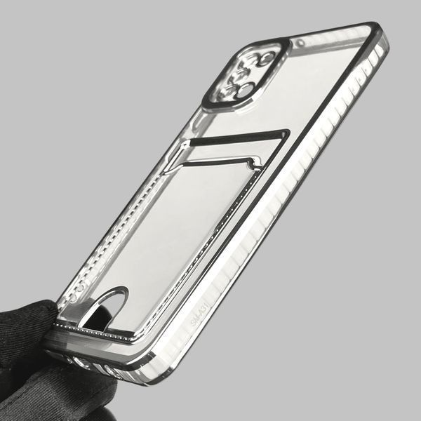 Чехол для Samsung Galaxy A31 (SM-A315F) с серебряной окантовкой с карманом для карт на самсунг а31 серебряный 0013077 фото