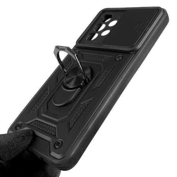 Чохол Samsung Galaxy A33 5G (SM-A336F) броньований з кільцем зі шторкою на самсунг а33 5г чорний 0007921 фото