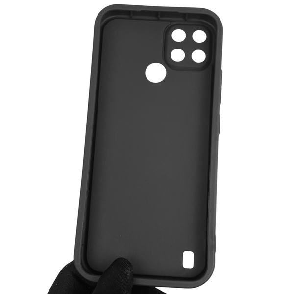Чехол силиконовый Soft Touch с 3D принтом женским для Realme C25Y черный (Полная защита камеры) 0042580 фото