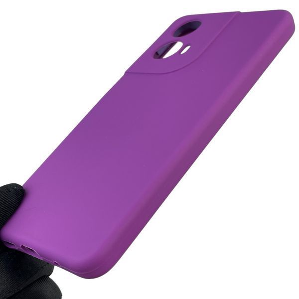 Чохол для Motorola E14 силіконовий з мікрофіброю нековзний на моторола е14 фіолетовий 0031693 фото