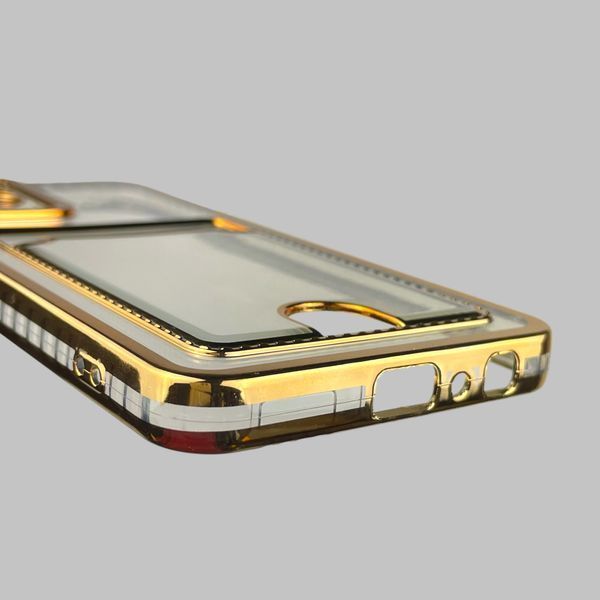 Чохол для Samsung Galaxy M32 4G (SM-M325F) із золотою окантовкою з кишенькою для карток на самсунг м32 золотий 0013198 фото