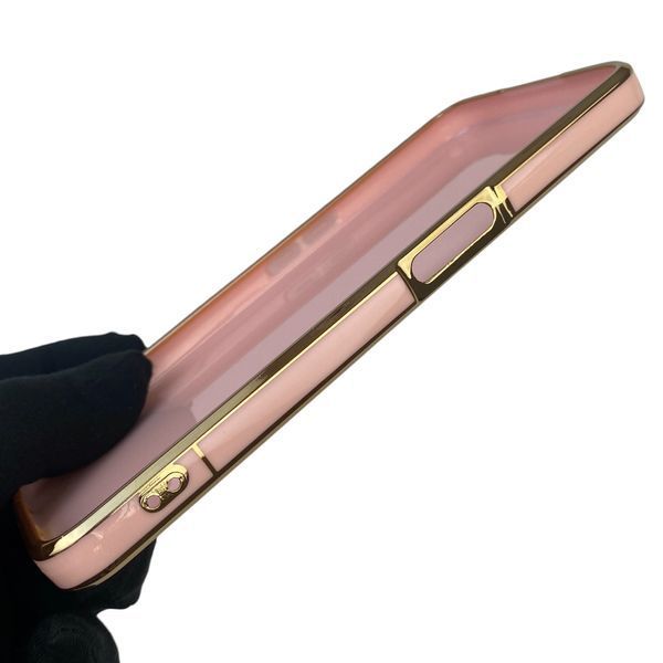 Чохол для OPPO A52 з кільцем-підставкою із золотою окантовкою на оппо а52 пудровий gs1 0020441 фото