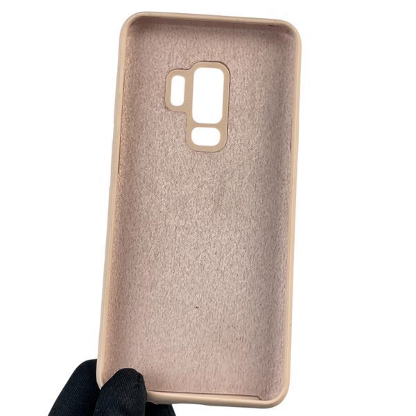 Чехол для Samsung Galaxy S9 Plus силиконовый с микрофиброй нескользящий на самсунг с9 плюс пудровый 0032232 фото