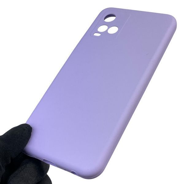 Чохол для Vivo Y21 силіконовий з мікрофіброю нековзний на віво у21 бузковий 0032335 фото