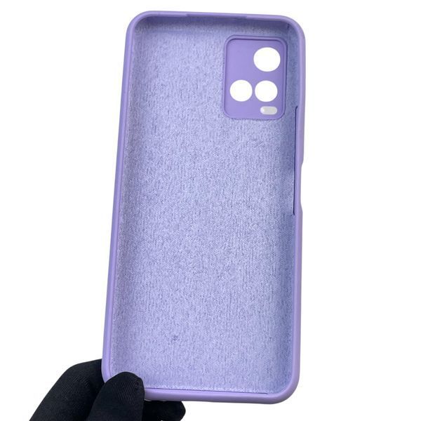Чохол для Vivo Y21 силіконовий з мікрофіброю нековзний на віво у21 бузковий 0032335 фото