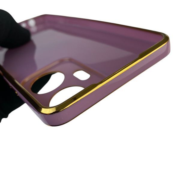 Чохол для Realme C55 з кільцем MagSafe із золотою окантовкою на реалмі с55 чорничний gs1 0022281 фото