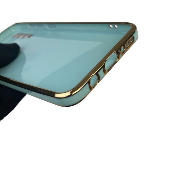 Чехол для Samsung Galaxy A50 SM-A505F с кольцом-подставкой с золотой окантовкой на самсунг а50 бирюзовый gs1 0021091 фото