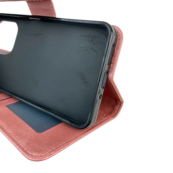 Чехол-книжка для телефона Xiaomi POCO C65 кожанная с магнитной застежкой на сяоми поко с65 розовая 0025586 фото