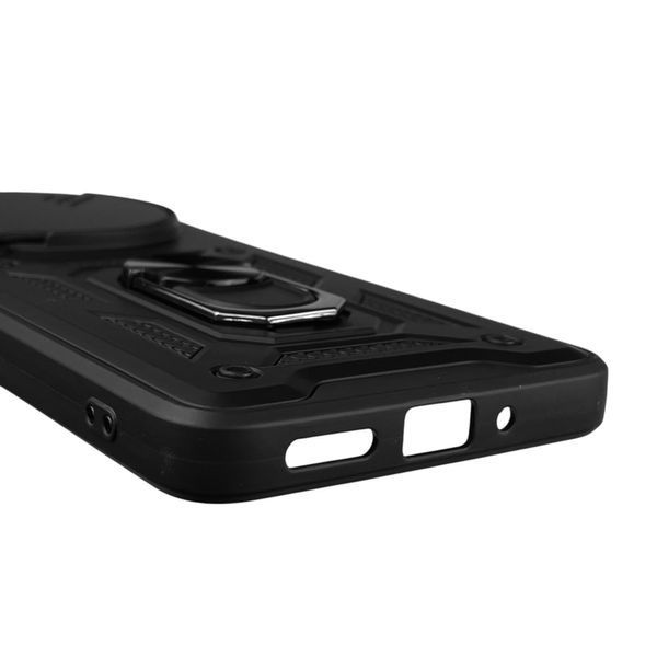 Чохол для Xiaomi Redmi 14C броньований з кільцем-тримачем підставкою зі шторкою на сяомі редмі 14с чорний rg1 0013264 фото